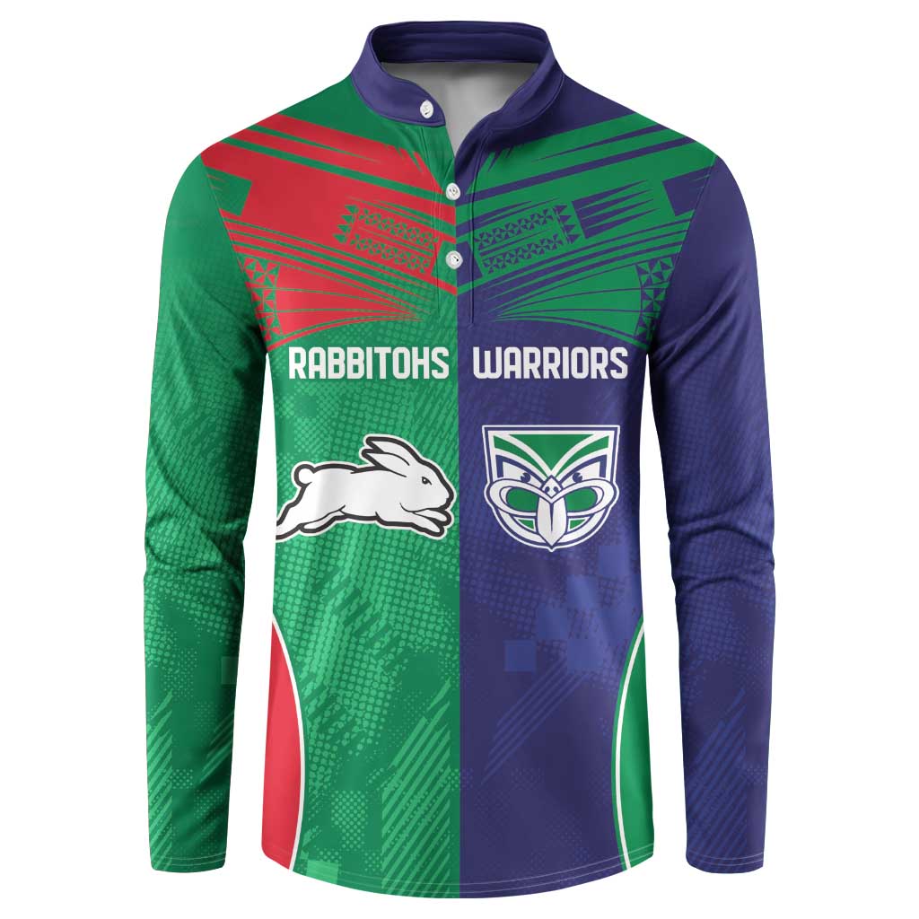 Custom Warriors-Rabbitohs Button Sweatshirt Together Sporty Style