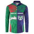Custom Warriors-Rabbitohs Button Sweatshirt Together Sporty Style