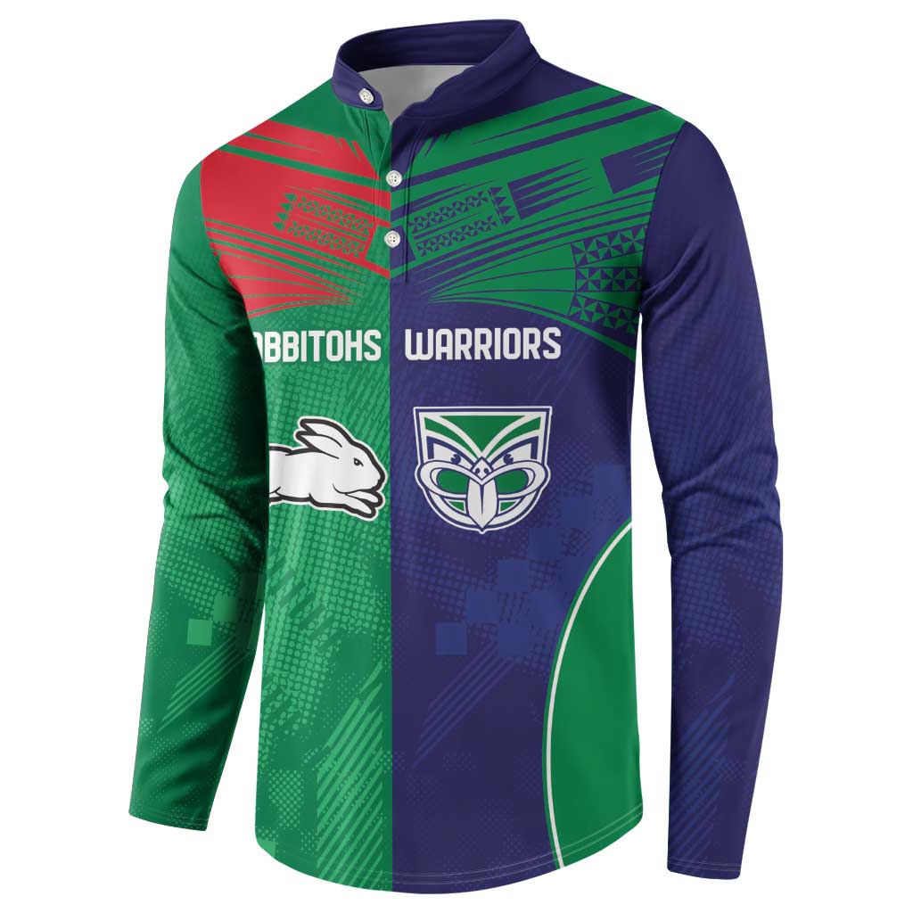 Custom Warriors-Rabbitohs Button Sweatshirt Together Sporty Style
