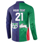 Custom Warriors-Rabbitohs Button Sweatshirt Together Sporty Style