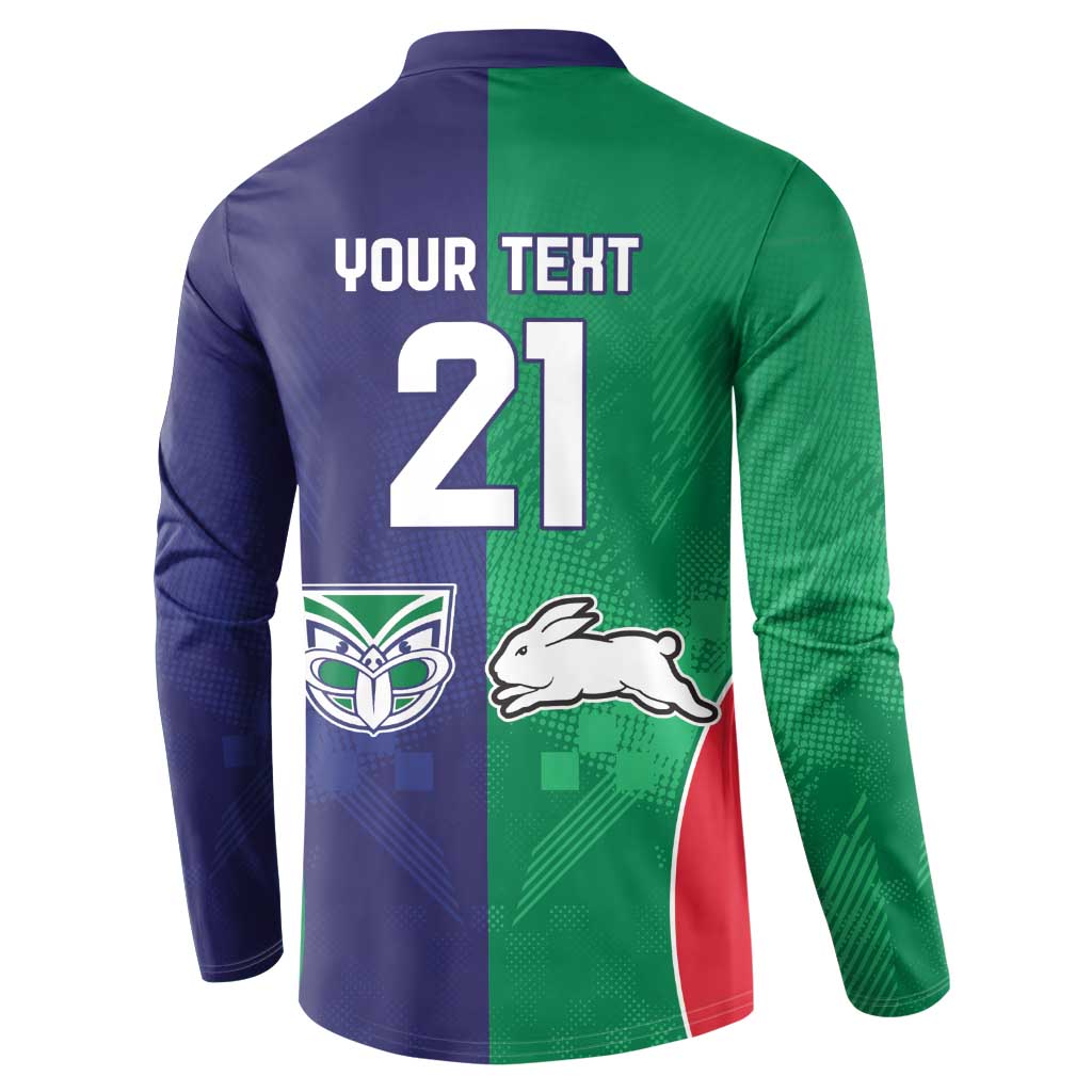 Custom Warriors-Rabbitohs Button Sweatshirt Together Sporty Style