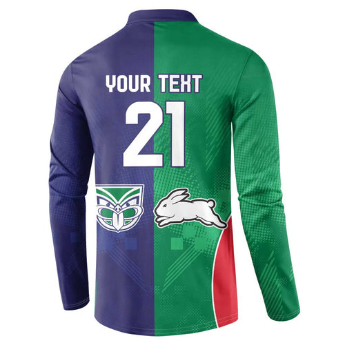 Custom Warriors-Rabbitohs Button Sweatshirt Together Sporty Style
