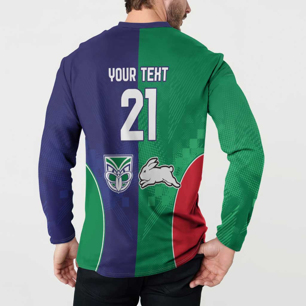 Custom Warriors-Rabbitohs Button Sweatshirt Together Sporty Style