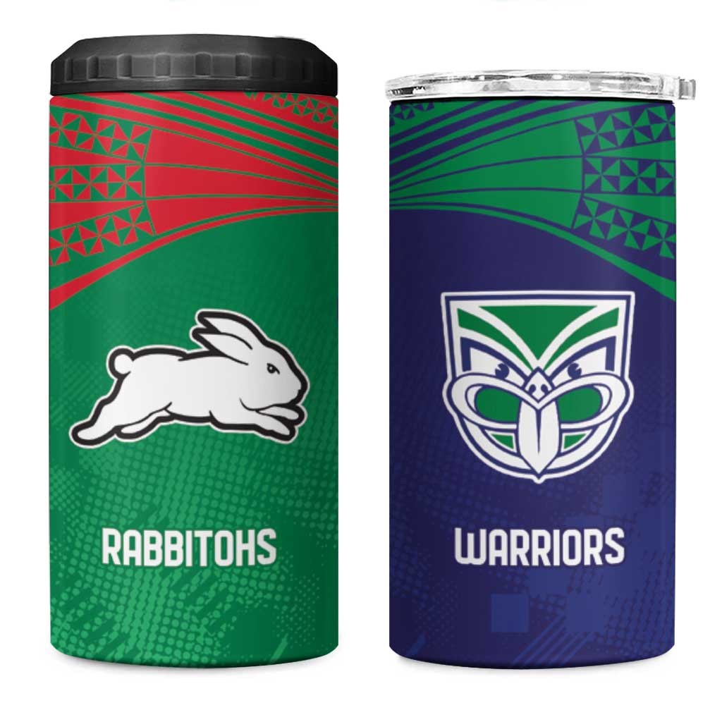 Custom Warriors-Rabbitohs 4 in 1 Can Cooler Tumbler Together Sporty Style