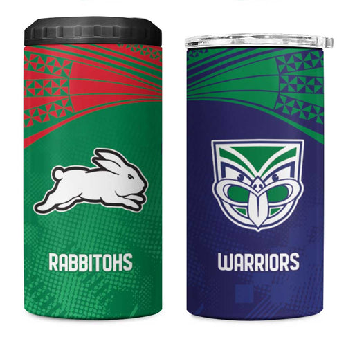 Custom Warriors-Rabbitohs 4 in 1 Can Cooler Tumbler Together Sporty Style