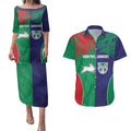 Custom Warriors-Rabbitohs Couples Matching Puletasi and Hawaiian Shirt Together Sporty Style