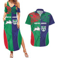 Custom Warriors-Rabbitohs Couples Matching Summer Maxi Dress and Hawaiian Shirt Together Sporty Style