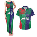 Custom Warriors-Rabbitohs Couples Matching Tank Maxi Dress and Hawaiian Shirt Together Sporty Style