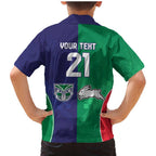 Custom Warriors-Rabbitohs Family Matching Mermaid Dress and Hawaiian Shirt Together Sporty Style