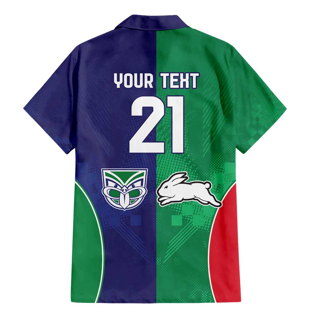 Custom Warriors-Rabbitohs Family Matching Mermaid Dress and Hawaiian Shirt Together Sporty Style