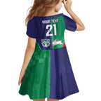 Custom Warriors-Rabbitohs Family Matching Off Shoulder Maxi Dress and Hawaiian Shirt Together Sporty Style