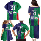 Custom Warriors-Rabbitohs Family Matching Puletasi and Hawaiian Shirt Together Sporty Style