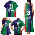 Custom Warriors-Rabbitohs Family Matching Tank Maxi Dress and Hawaiian Shirt Together Sporty Style