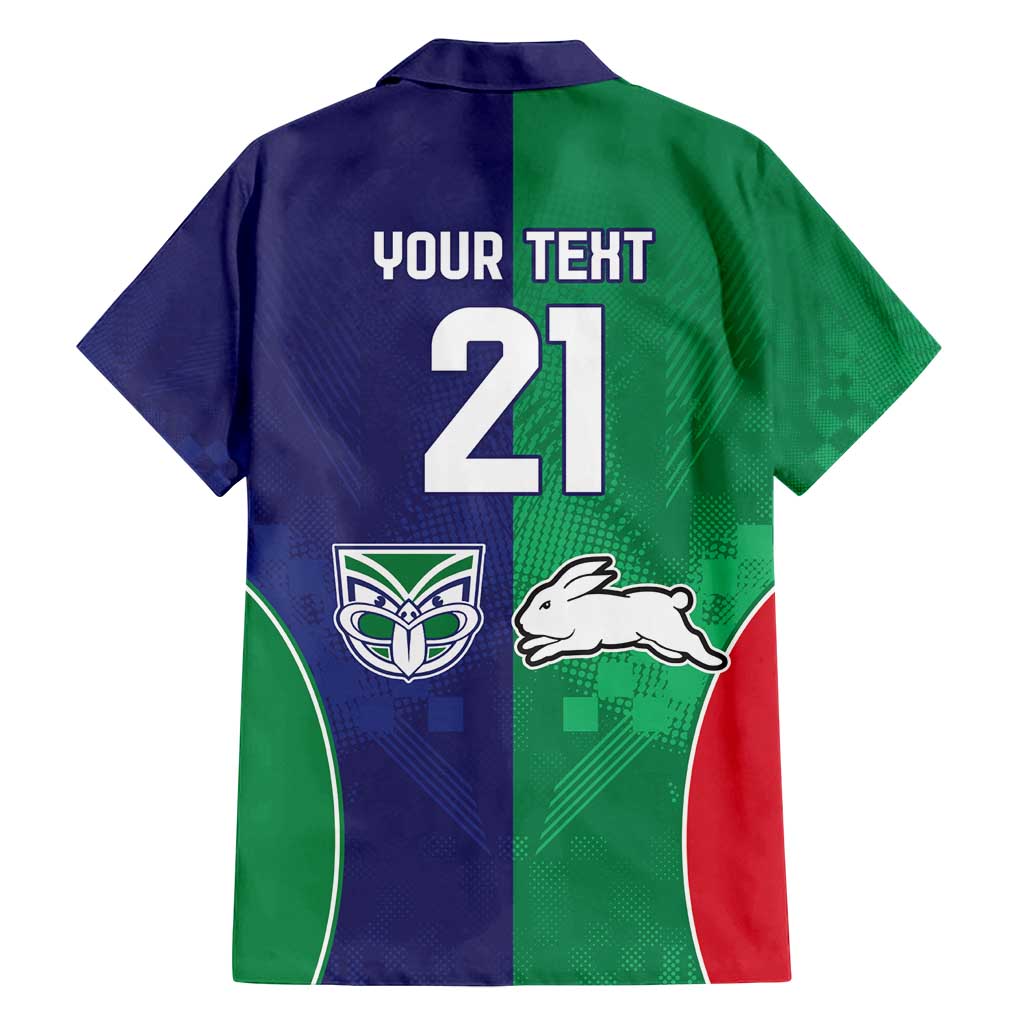 Custom Warriors-Rabbitohs Family Matching Tank Maxi Dress and Hawaiian Shirt Together Sporty Style