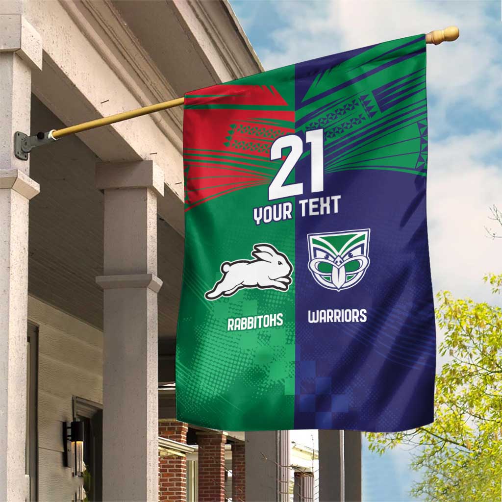 Custom Warriors-Rabbitohs Garden Flag Together Sporty Style