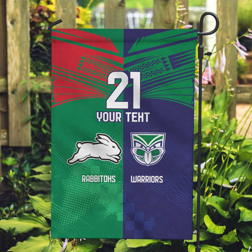 Custom Warriors-Rabbitohs Garden Flag Together Sporty Style