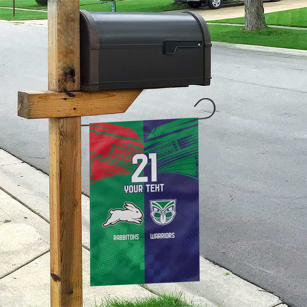 Custom Warriors-Rabbitohs Garden Flag Together Sporty Style