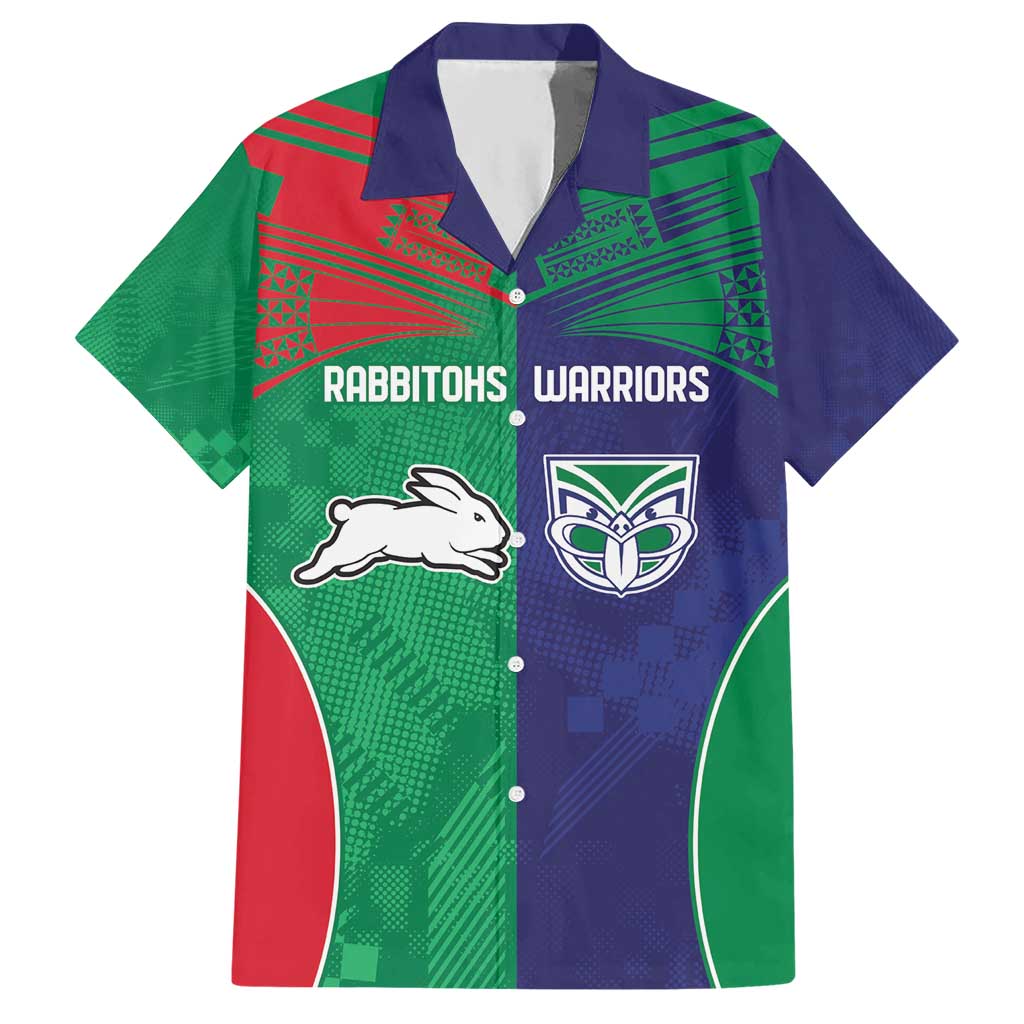 Custom Warriors-Rabbitohs Hawaiian Shirt Together Sporty Style
