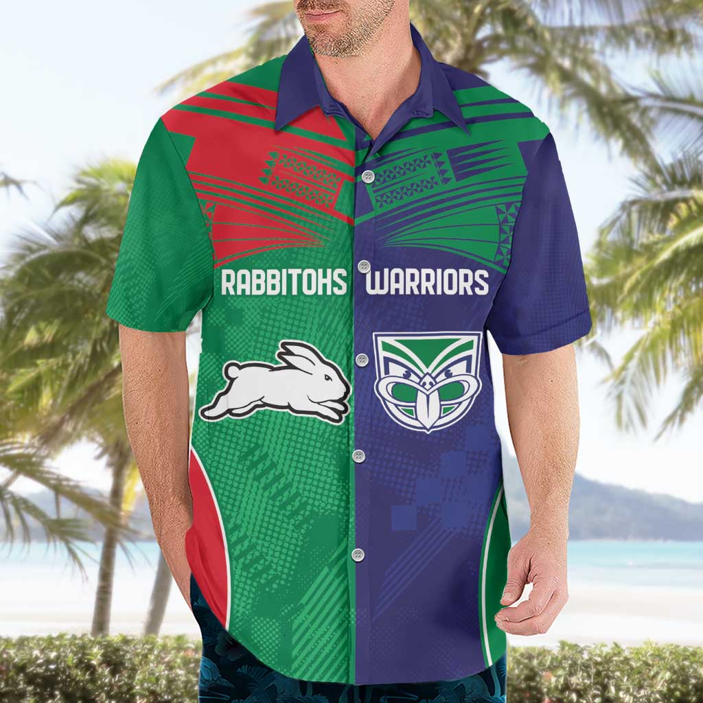 Custom Warriors-Rabbitohs Hawaiian Shirt Together Sporty Style
