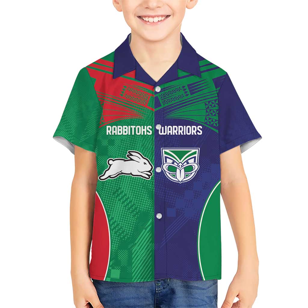 Custom Warriors-Rabbitohs Hawaiian Shirt Together Sporty Style