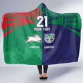 Custom Warriors-Rabbitohs Hooded Blanket Together Sporty Style