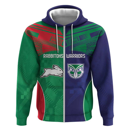 Custom Warriors-Rabbitohs Hoodie Together Sporty Style
