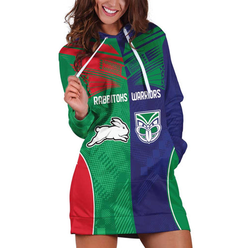 Custom Warriors-Rabbitohs Hoodie Dress Together Sporty Style