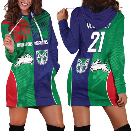 Custom Warriors-Rabbitohs Hoodie Dress Together Sporty Style