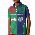 Custom Warriors-Rabbitohs Kid Polo Shirt Together Sporty Style