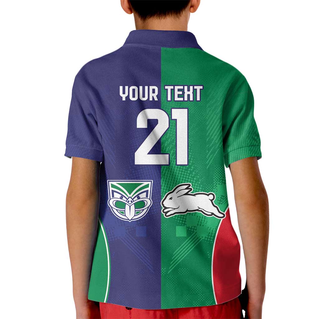 Custom Warriors-Rabbitohs Kid Polo Shirt Together Sporty Style