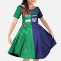 Custom Warriors-Rabbitohs Kid Short Sleeve Dress Together Sporty Style
