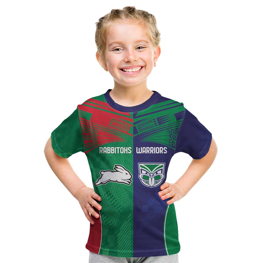 Custom Warriors-Rabbitohs Kid T Shirt Together Sporty Style