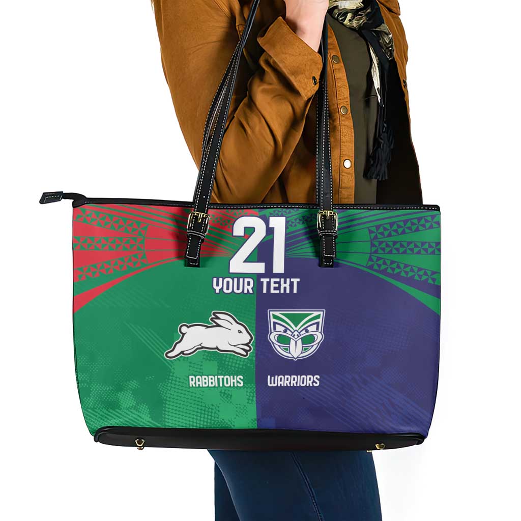 Custom Warriors-Rabbitohs Leather Tote Bag Together Sporty Style