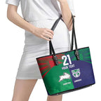 Custom Warriors-Rabbitohs Leather Tote Bag Together Sporty Style