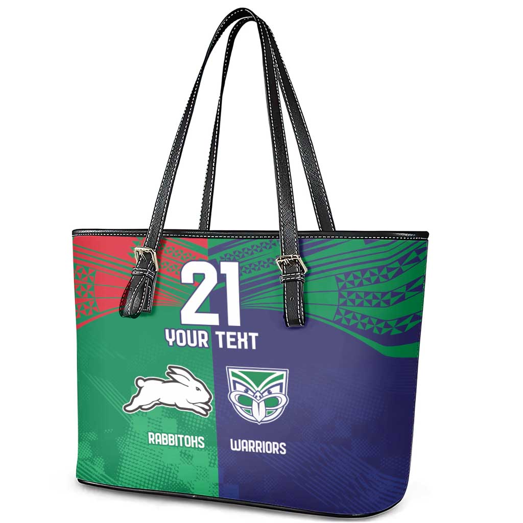 Custom Warriors-Rabbitohs Leather Tote Bag Together Sporty Style