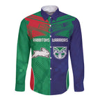 Custom Warriors-Rabbitohs Long Sleeve Button Shirt Together Sporty Style