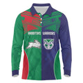 Custom Warriors-Rabbitohs Long Sleeve Polo Shirt Together Sporty Style