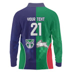 Custom Warriors-Rabbitohs Long Sleeve Polo Shirt Together Sporty Style