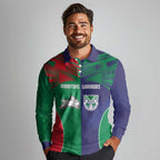 Custom Warriors-Rabbitohs Long Sleeve Polo Shirt Together Sporty Style
