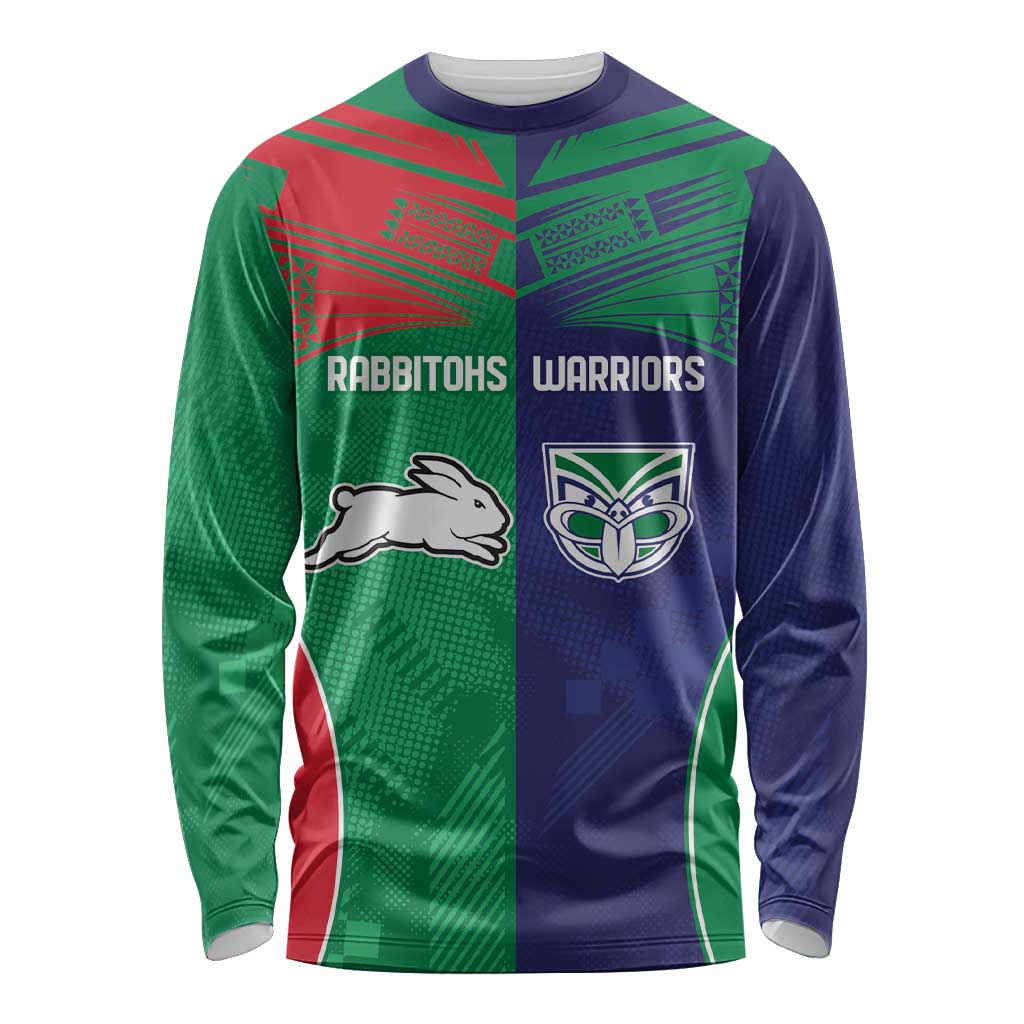 Custom Warriors-Rabbitohs Long Sleeve Shirt Together Sporty Style