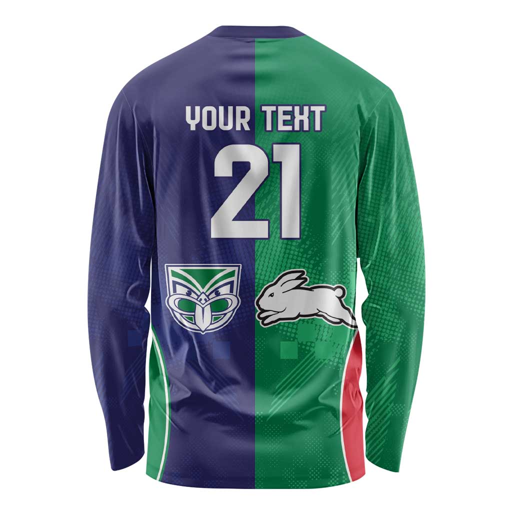 Custom Warriors-Rabbitohs Long Sleeve Shirt Together Sporty Style