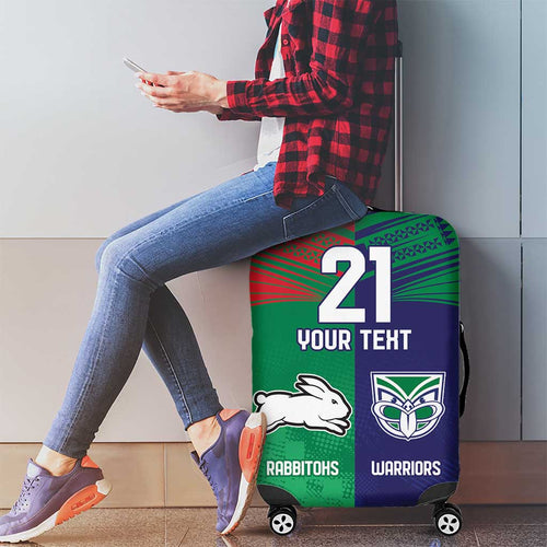 Custom Warriors-Rabbitohs Luggage Cover Together Sporty Style