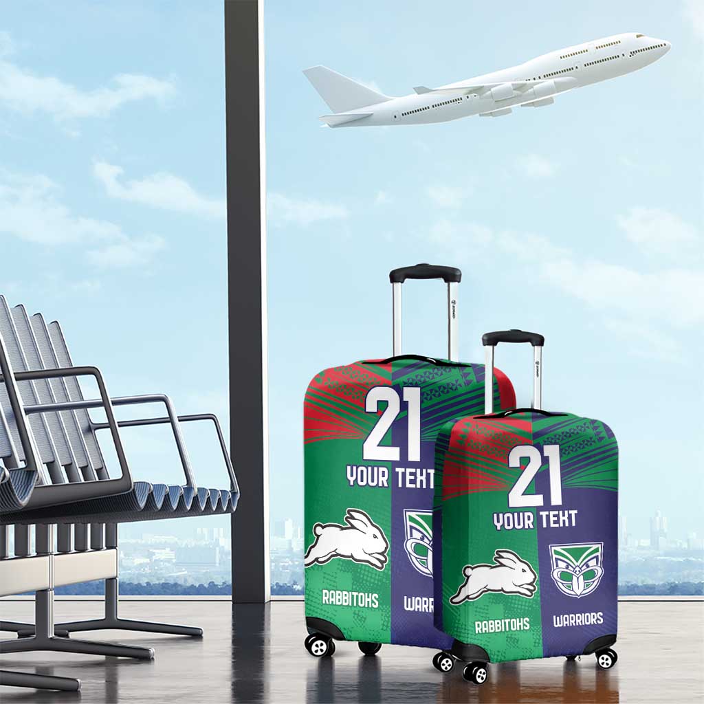 Custom Warriors-Rabbitohs Luggage Cover Together Sporty Style