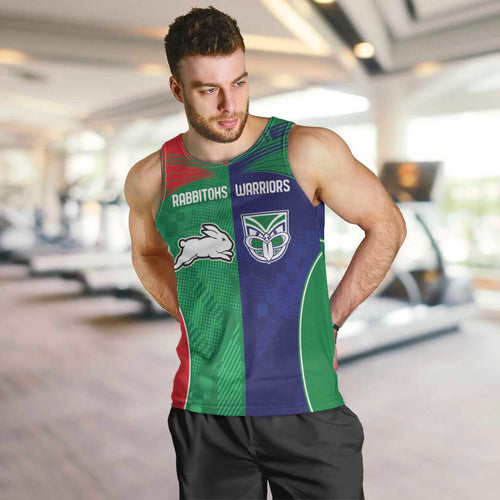 Custom Warriors-Rabbitohs Men Tank Top Together Sporty Style