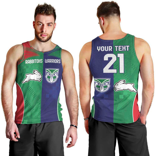 Custom Warriors-Rabbitohs Men Tank Top Together Sporty Style