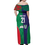 Custom Warriors-Rabbitohs Off Shoulder Maxi Dress Together Sporty Style