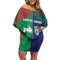 Custom Warriors-Rabbitohs Off Shoulder Short Dress Together Sporty Style