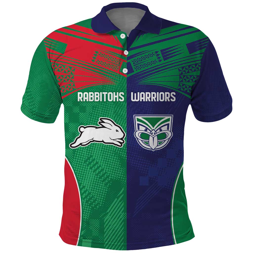 Custom Warriors-Rabbitohs Polo Shirt Together Sporty Style