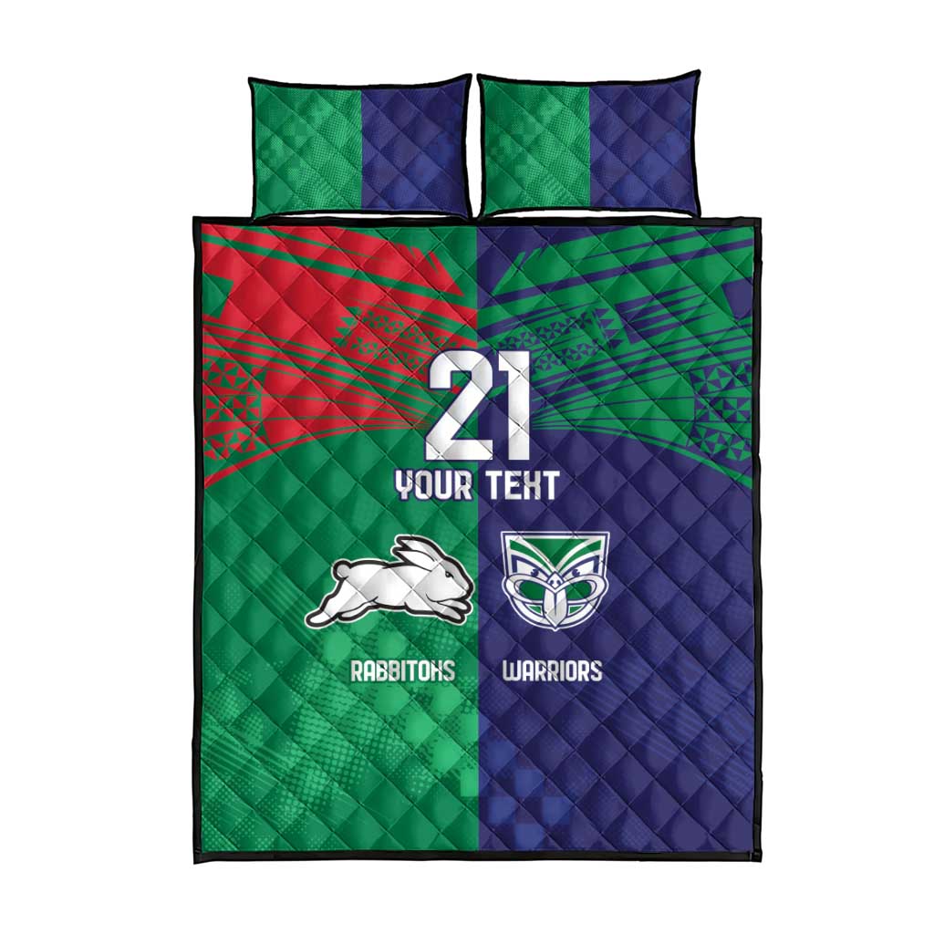 Custom Warriors-Rabbitohs Quilt Bed Set Together Sporty Style