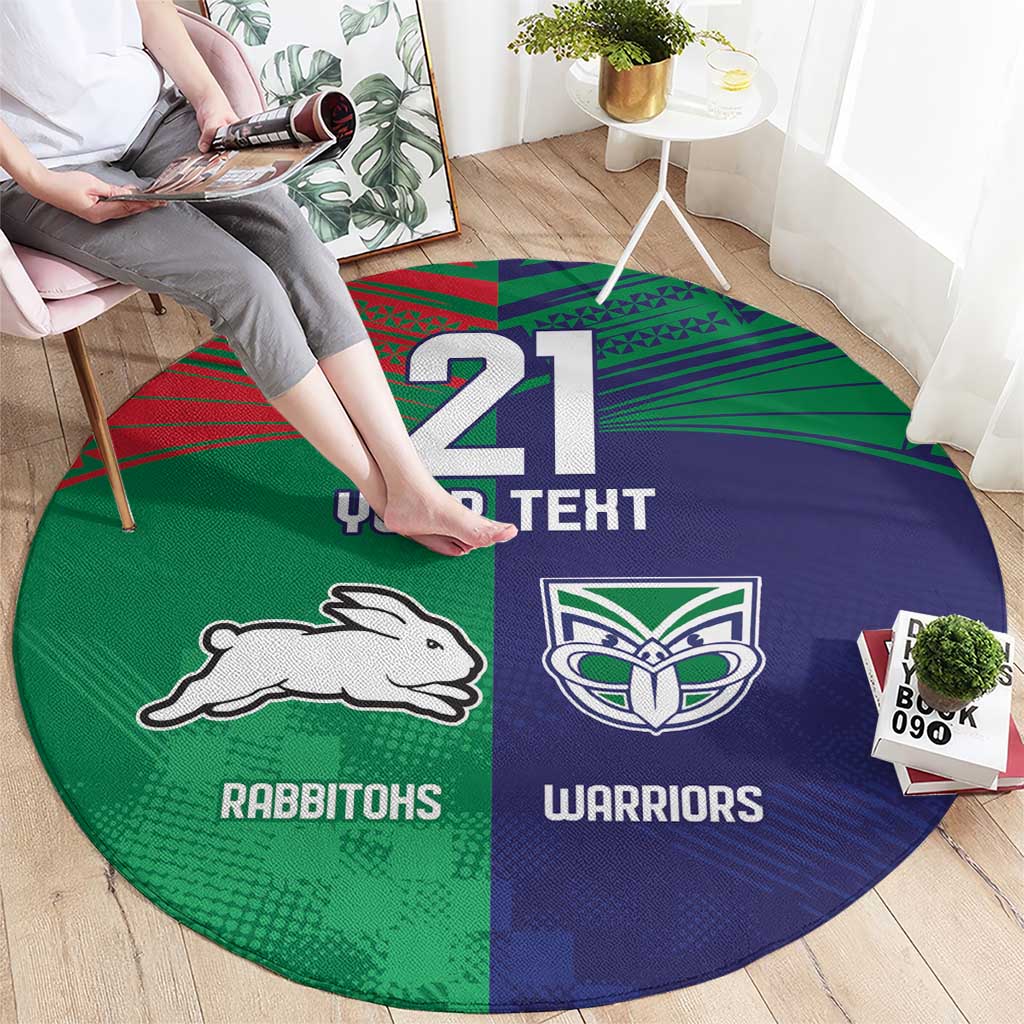 Custom Warriors-Rabbitohs Round Carpet Together Sporty Style